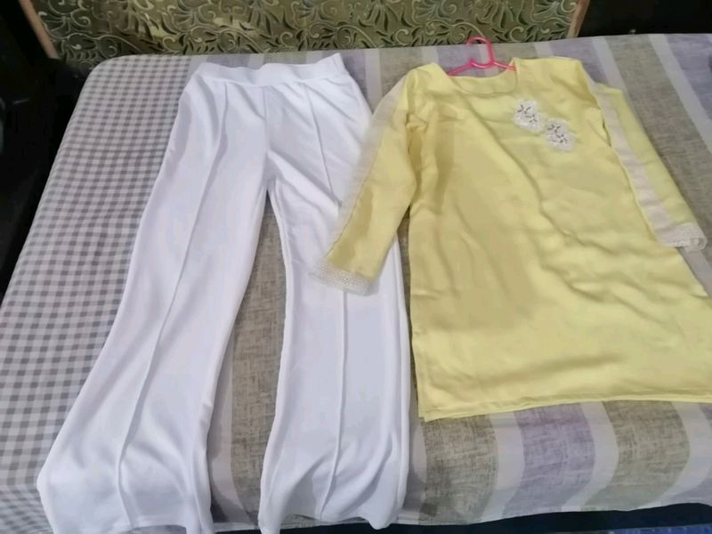 Co-ord Set White And Yellow