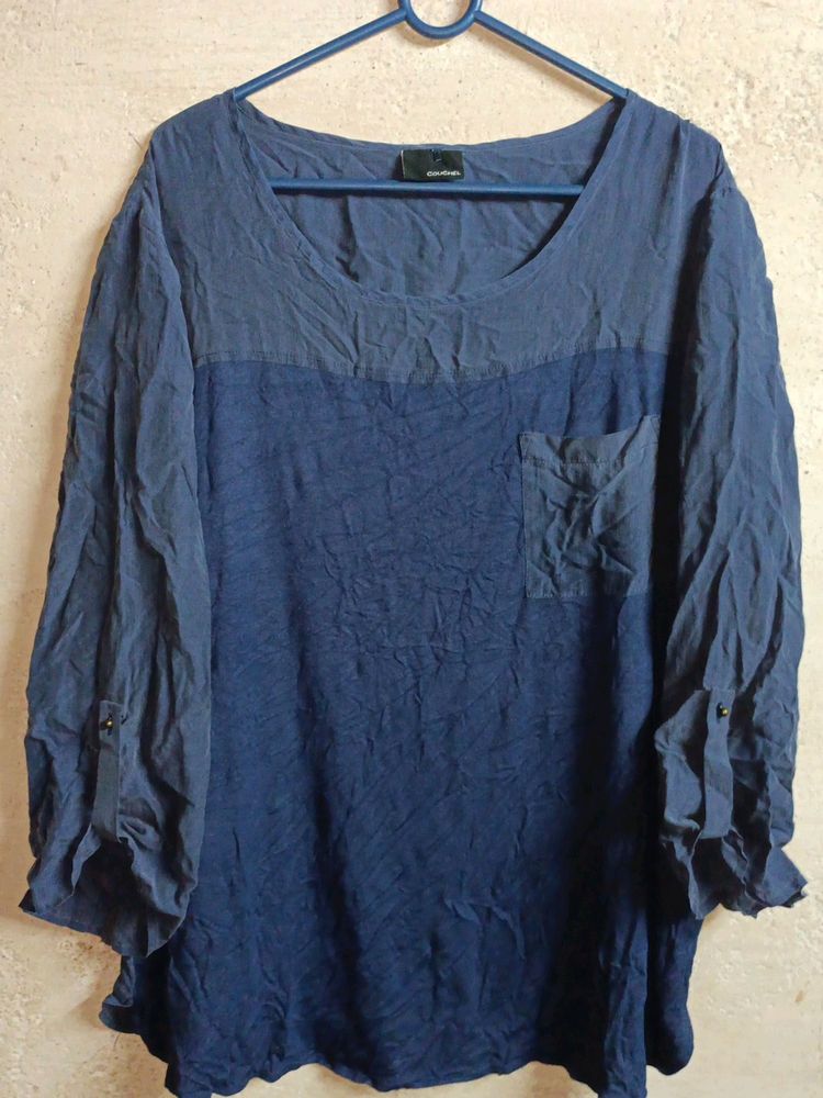 Ladies Oversized Stylish Top Navy-blue