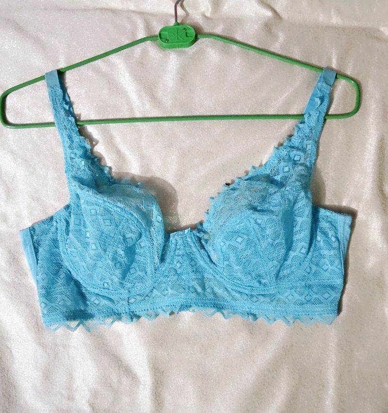 Sky-blue Underwired Bra