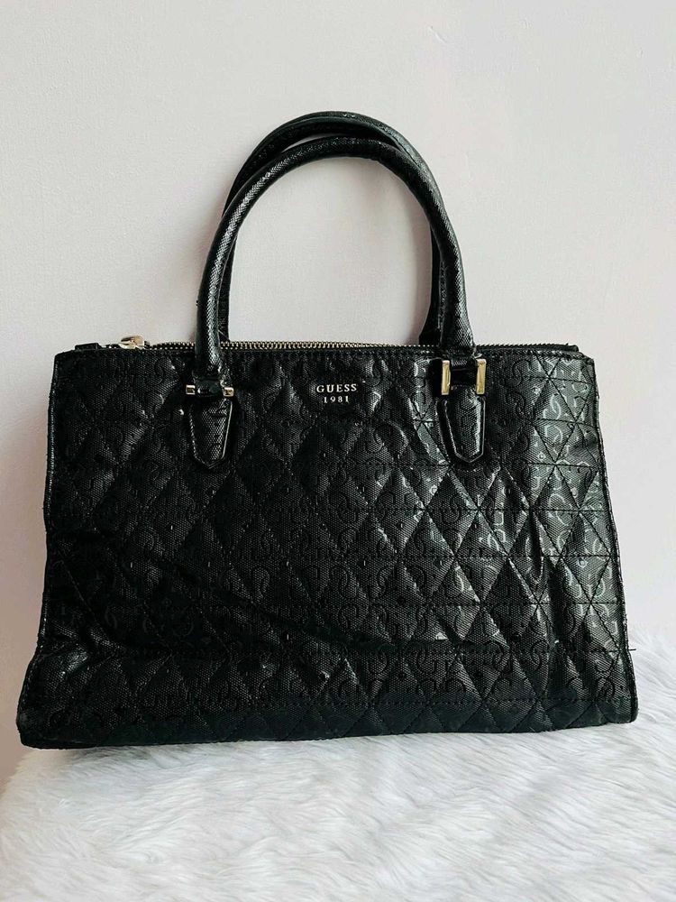 Guess black satchel bag