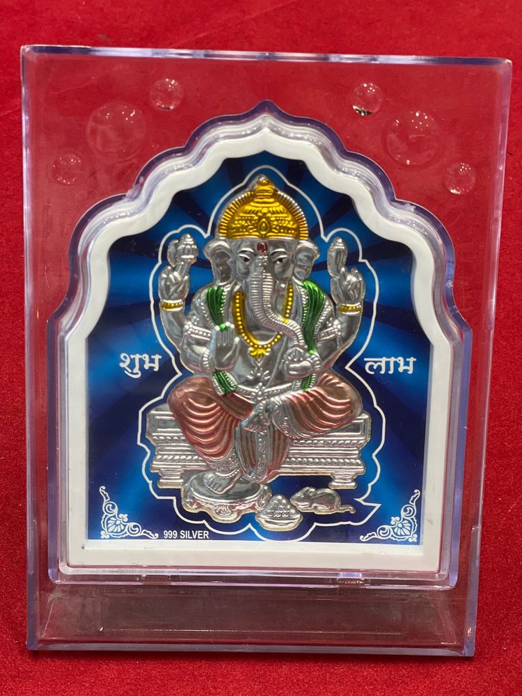 999 Silver Ganpati Frame