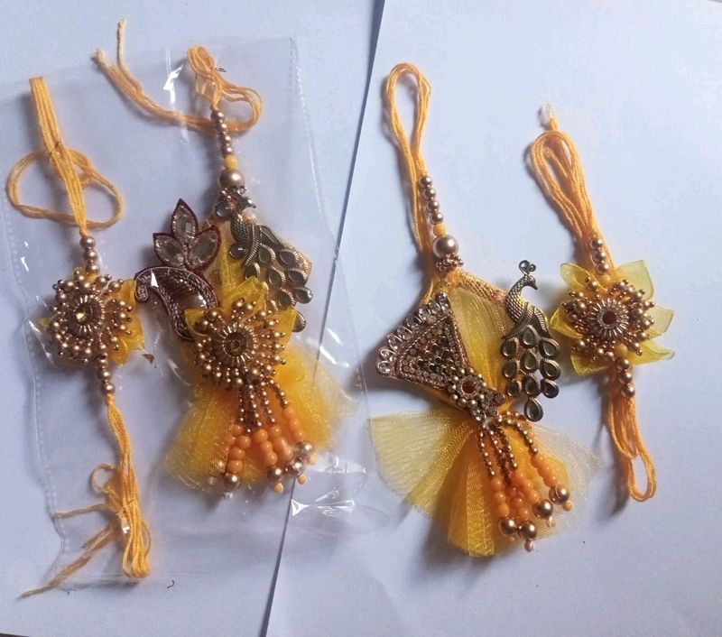 Floral Designer Rakhi for Bhaiya Bhabhi Rakshaband