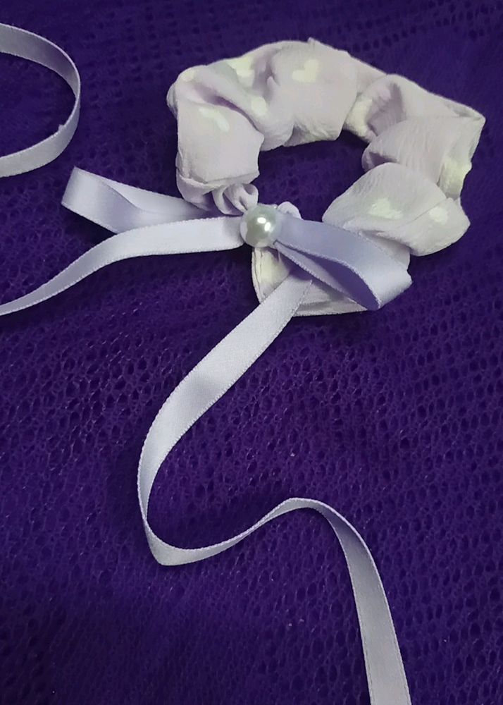 Purple Pearl Scrunchie