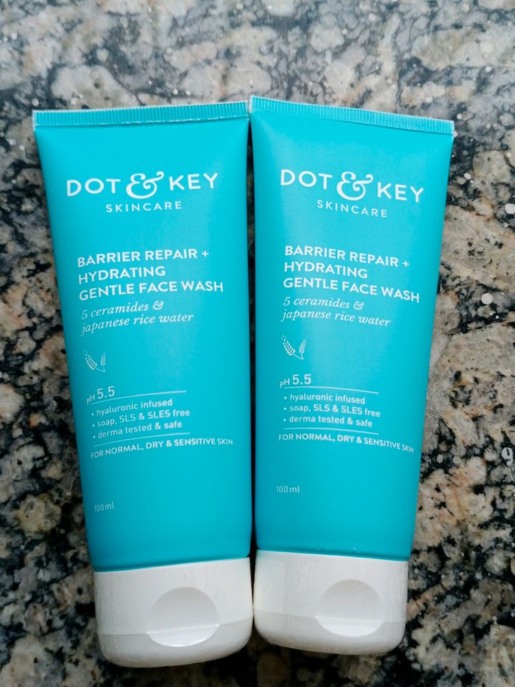 DOT & KEY Barrier Repair + Hydrating Gentle Face Wash With Probiotic|Ceremide Face Wash|Face Wash For Dry Skin,Normal Skin&Sensitive Skin