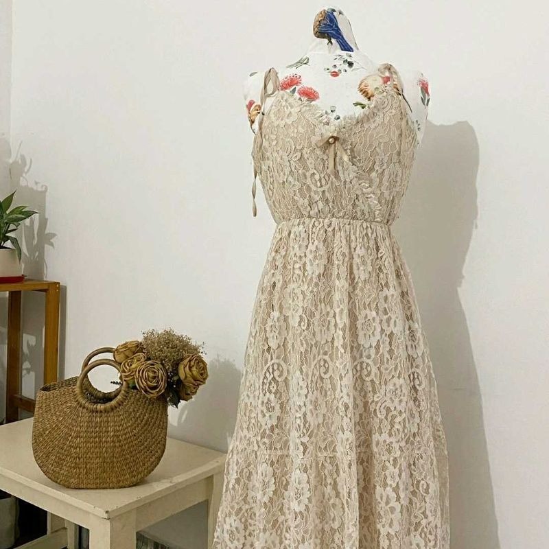 Beige Lace Dress