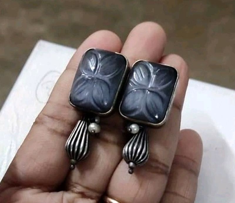 Gray Stone Replica Earrings