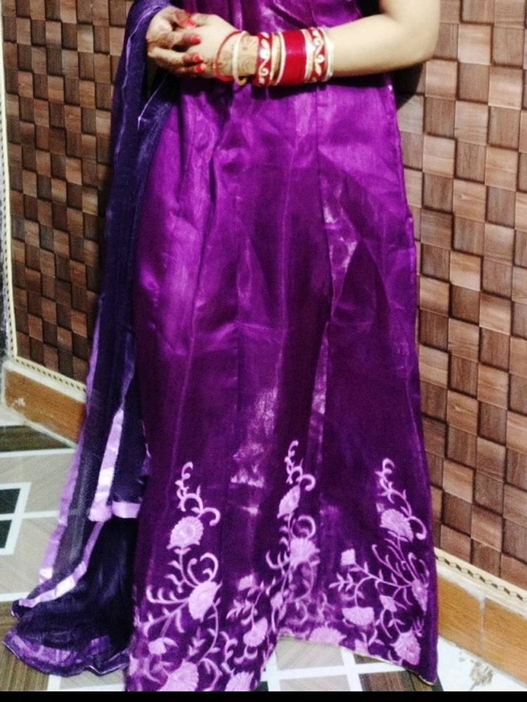 Long Dress With Dupatta,Colour Purple 🟣