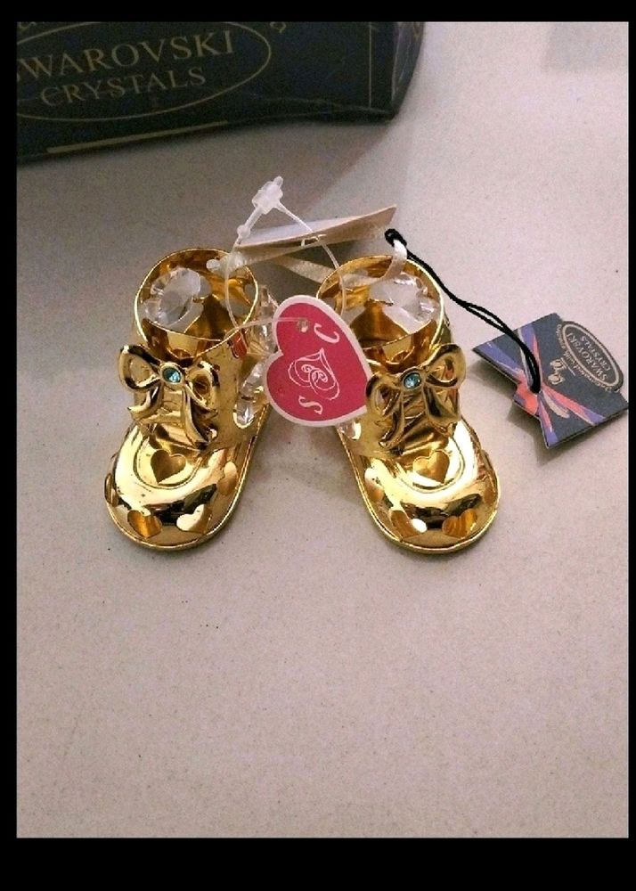 24 K Gold Plated Swaroski Crystal Shoes