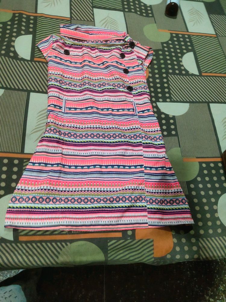 Very Pretty Multi Dress With Belt