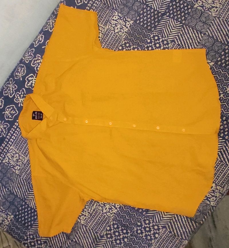 YELLOW SHIRT HALF SLEEVES, NEW AND UNUSED