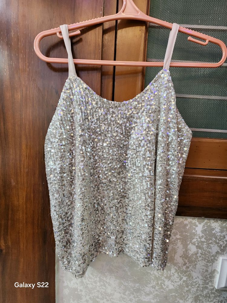 Shimmer Peach Color Top Party Wear