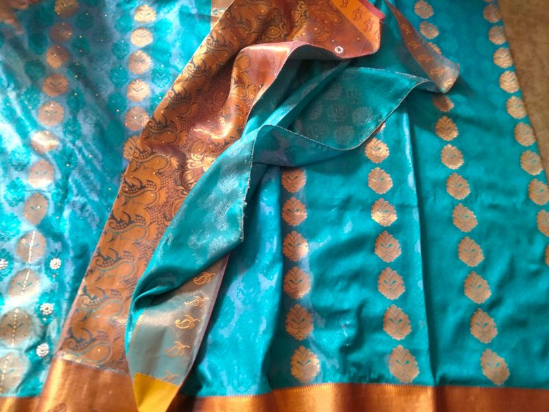 Banarsi Silk Copper Boder Saree