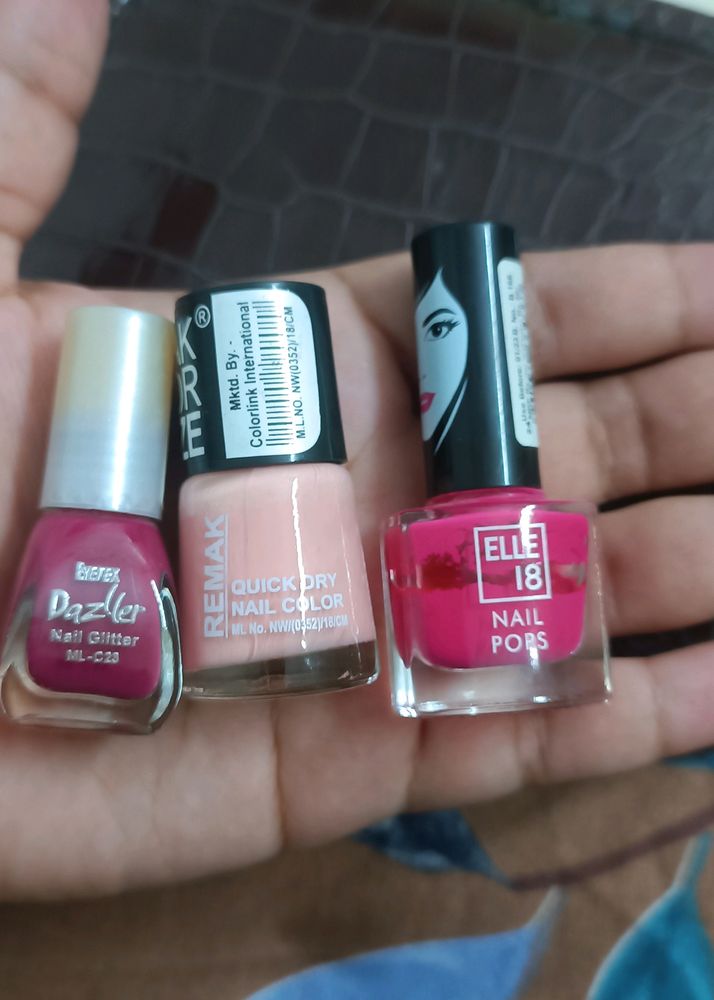 3 Different Colour Nail Paints