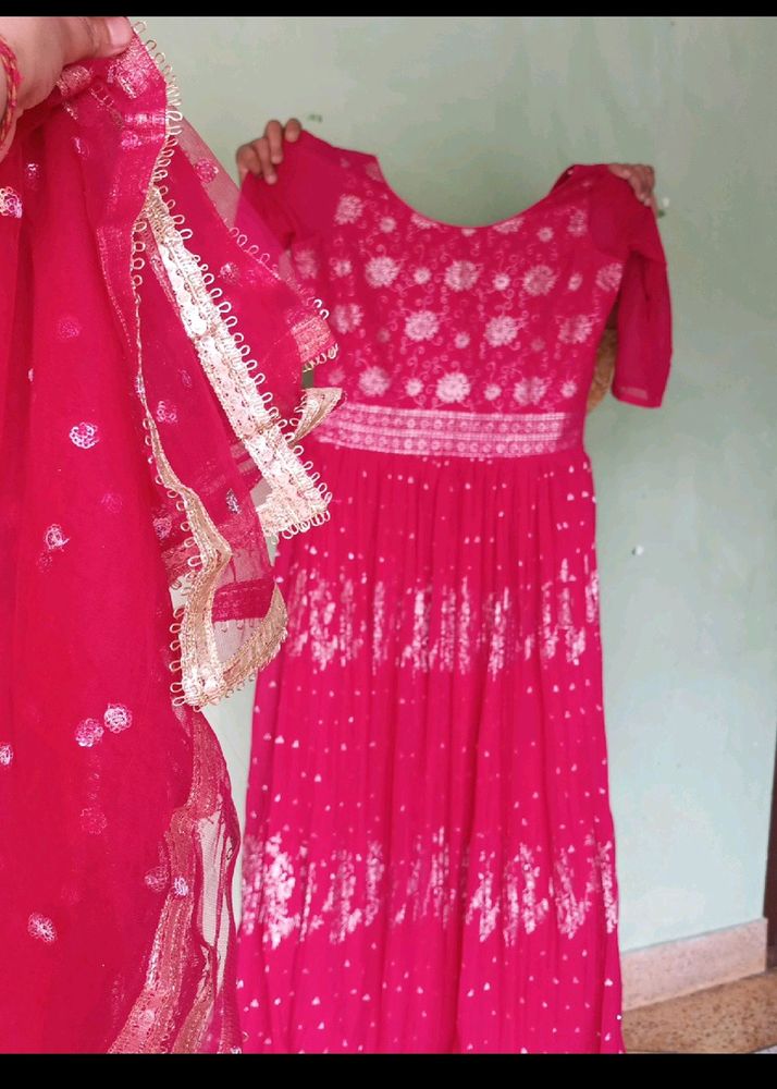 Trending Bridal/ Girlish Partywear Gown With Dupat