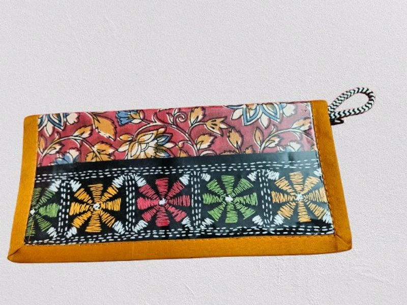 Brand New Kalamkari Wallet For Women With Zip Lock