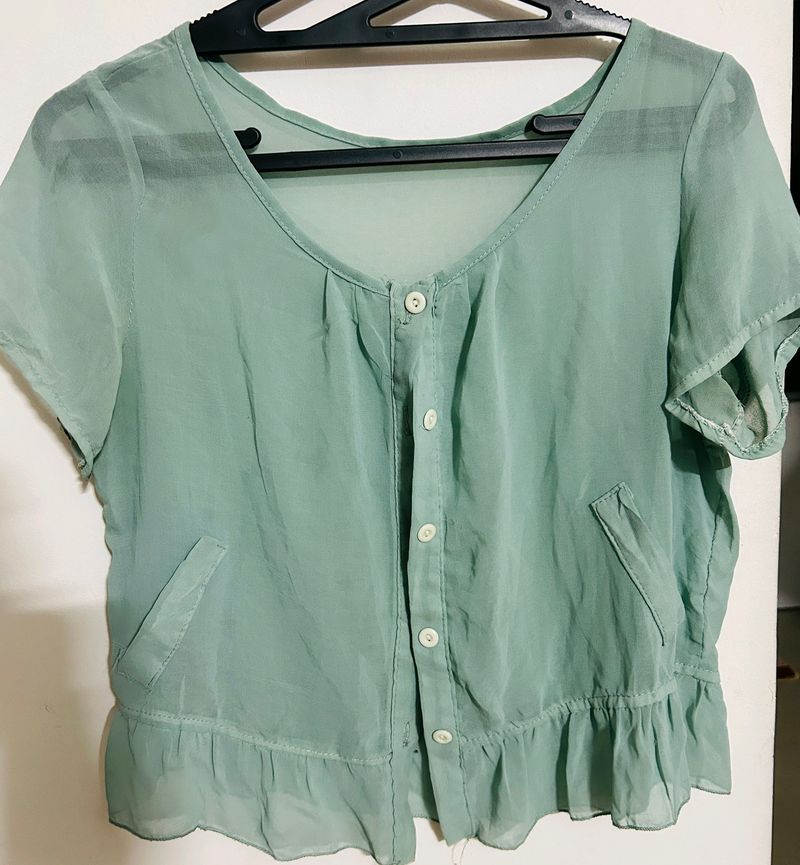 Flare Mint Top