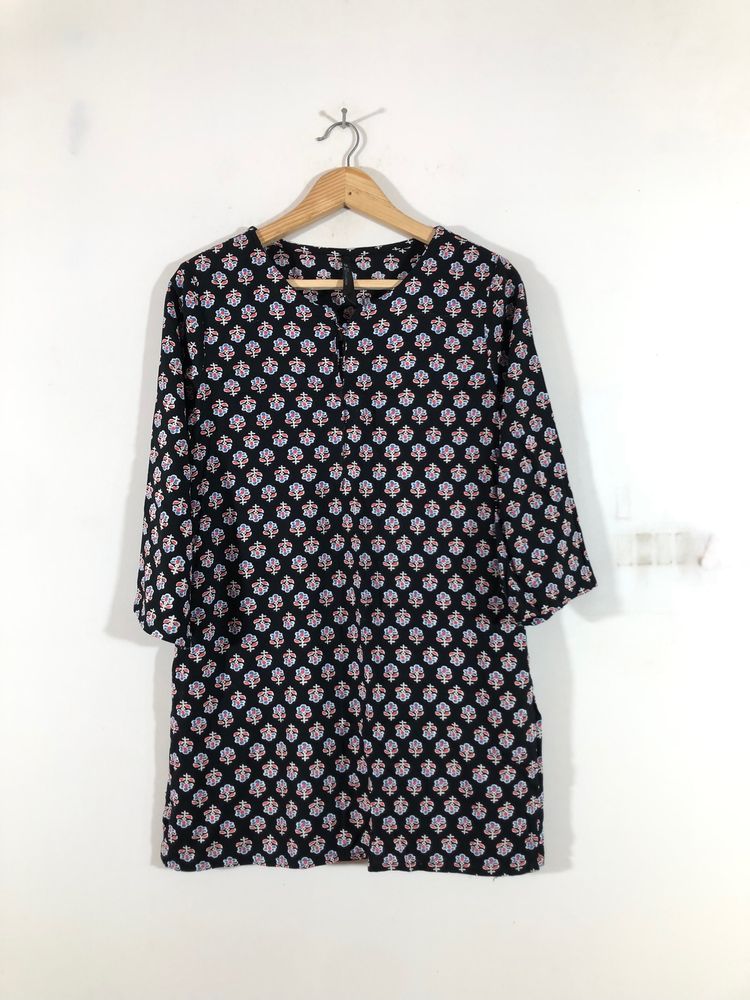 Black Printed Tunic(Women’s)