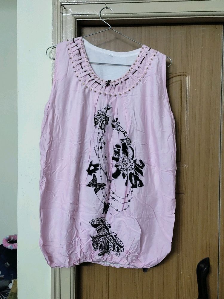 Baby Pink Sleeveless Top  Daily Wear