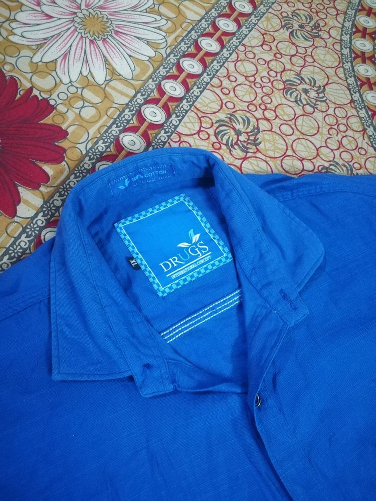 Royal Blue Over Sized Shirt For Women And Men