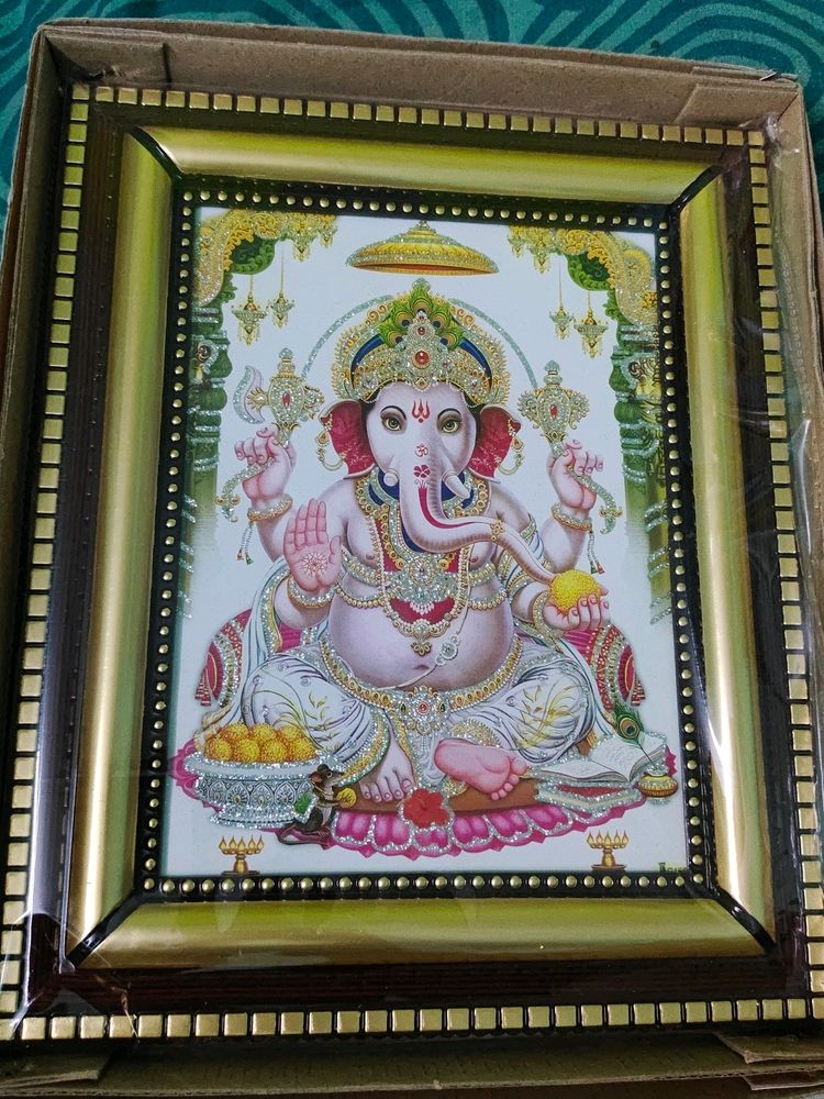 #New# Lord Ganesh 2 High Quality Photo Frame New