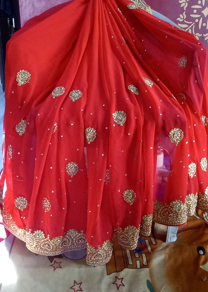 New Saree With Stich Blouse