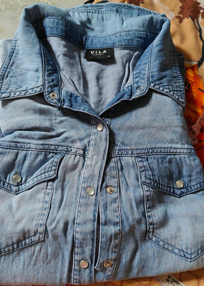 Vila Brand Denim Shirt