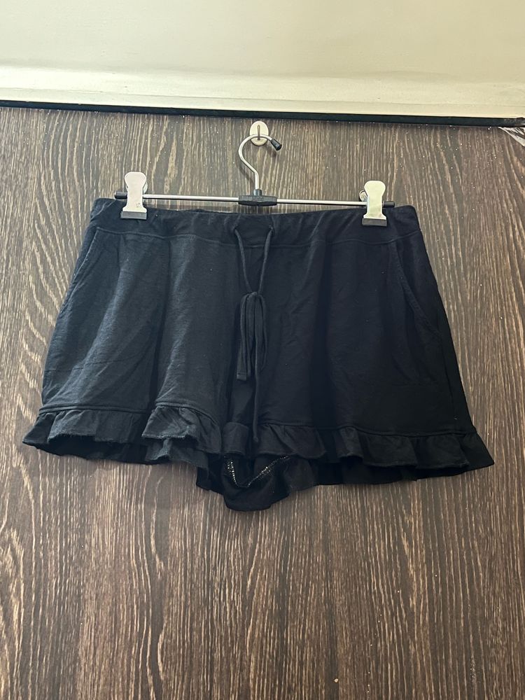 Black Ruffle Shorts