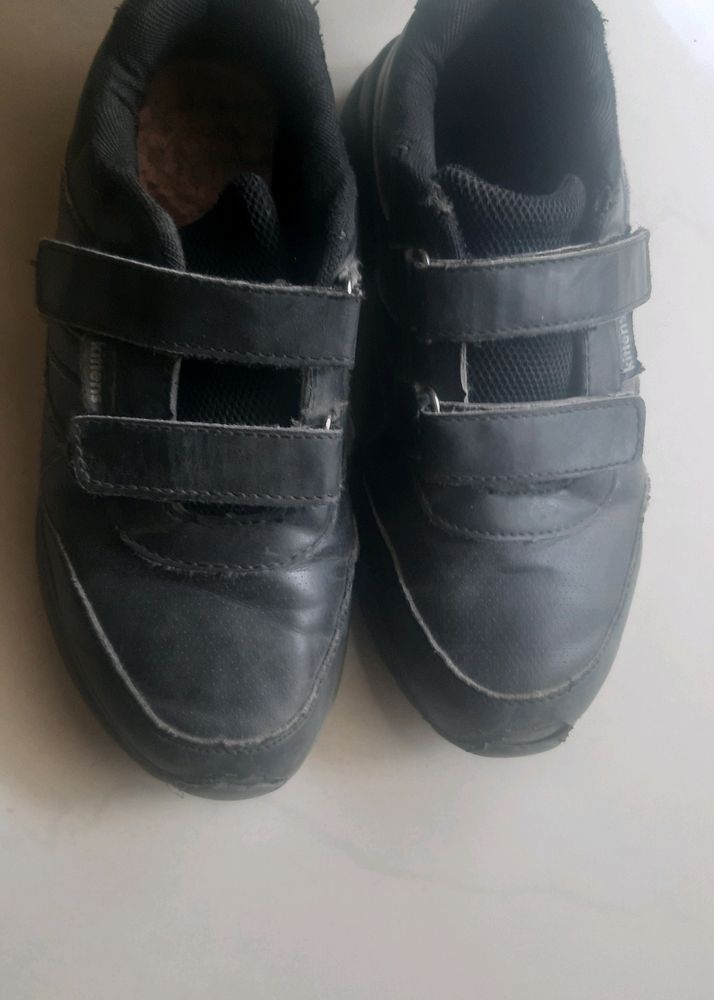 Black Velcro Unisex School Shoes