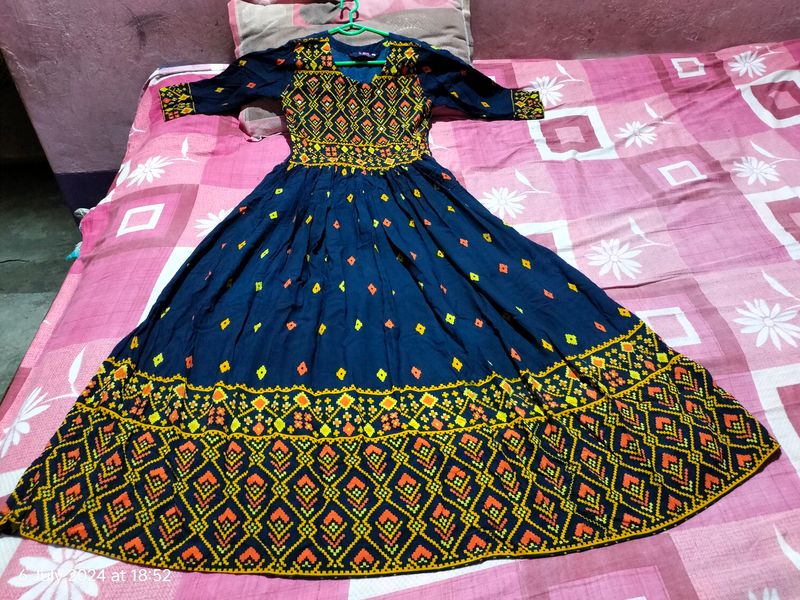 Plastic Mirror&Embroidery Work Anarkali Dress