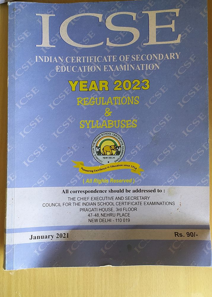 icse rules and regulations book for class 10