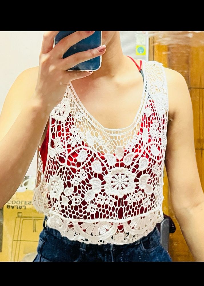 Crochet top with inner