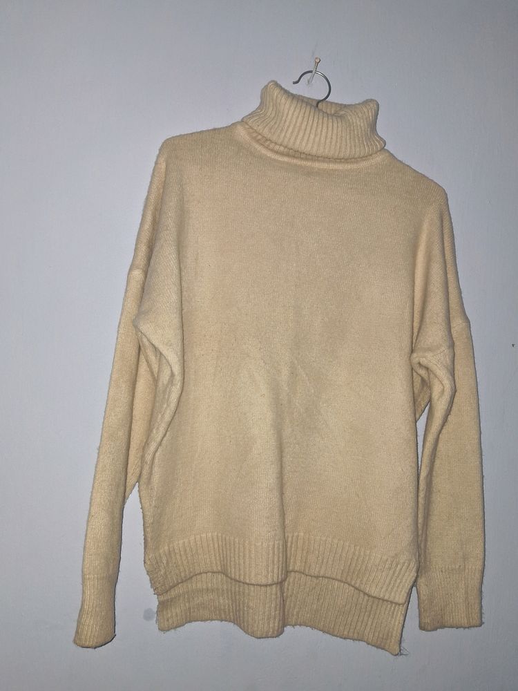 Nude Color High-neck Winter Wear