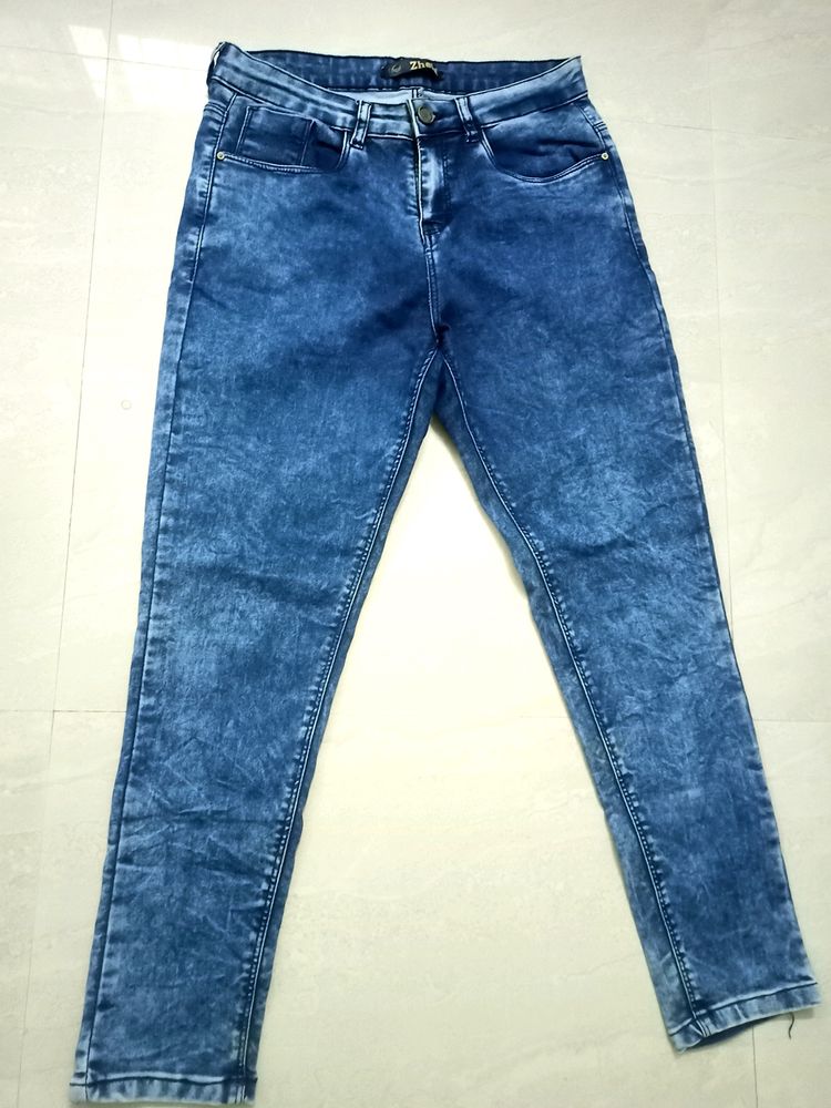 Women High Rise Blue Washed Skinny Fit Jeans