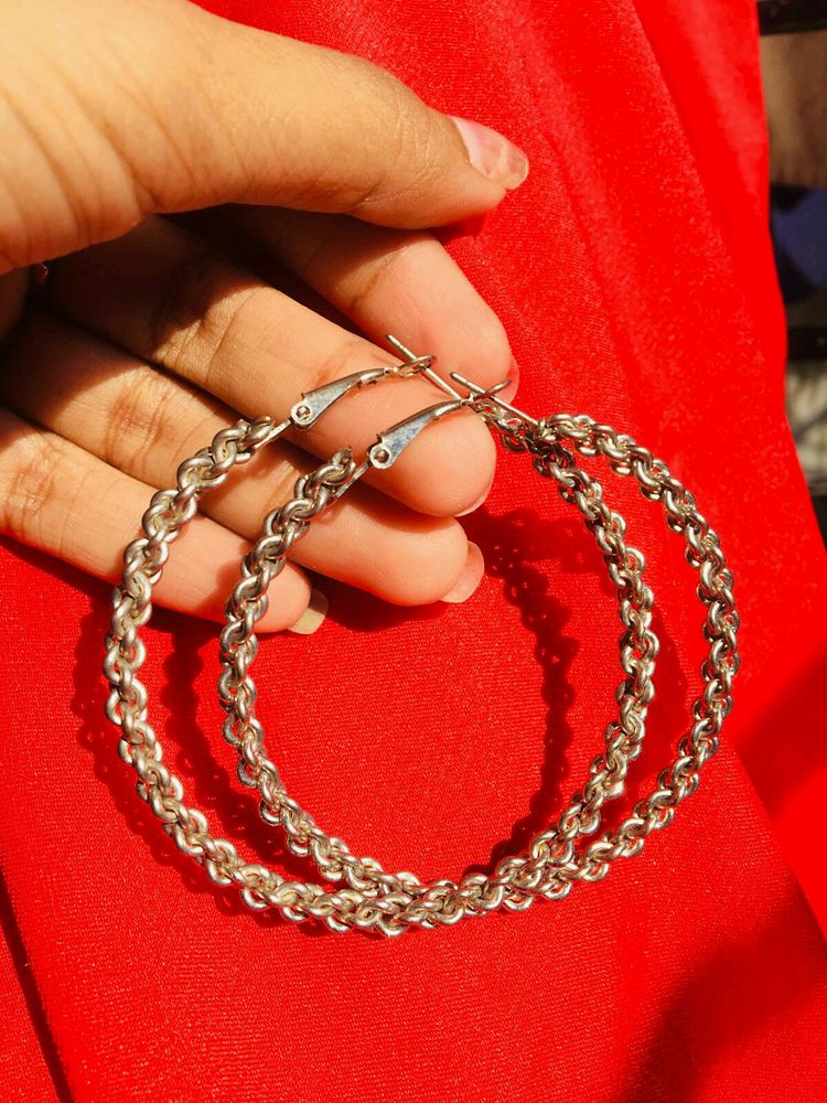 Metal Big  Designer Circle Hoops