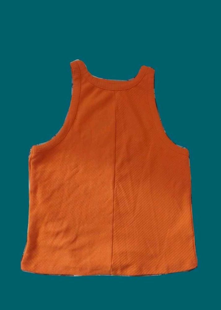 Orange Halter Neck Top