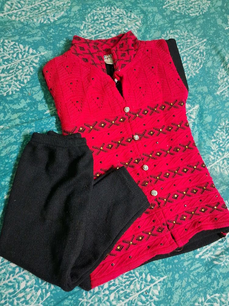 BRAND NEW Sweater Set For Girl( Dark Pink , Black)