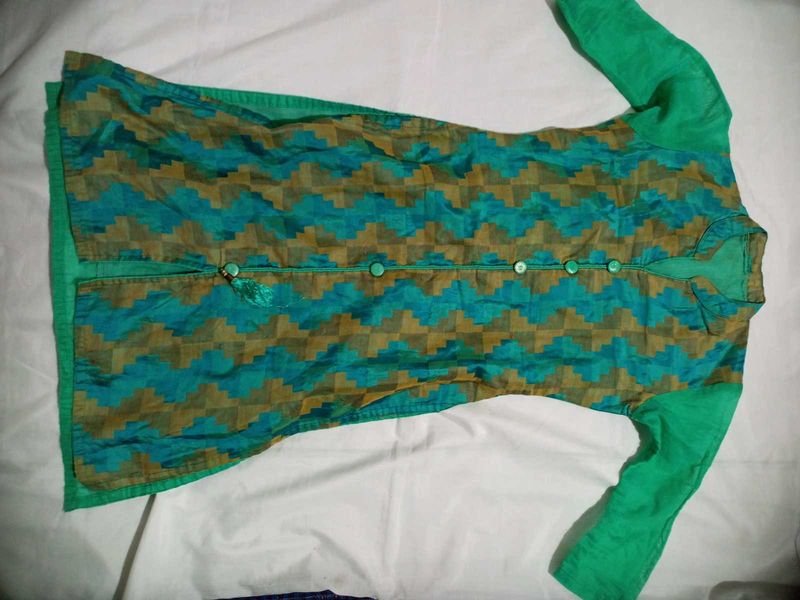 Green Churidar Top