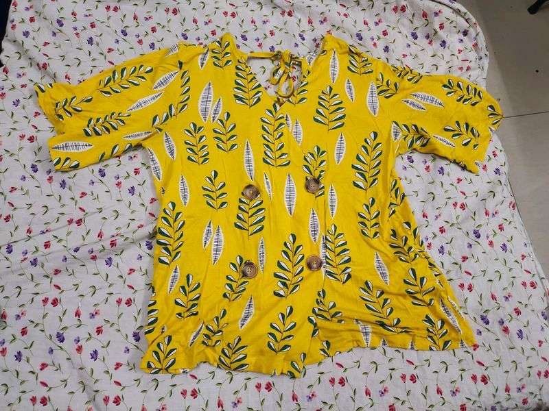 Yellow Floral Boho Top