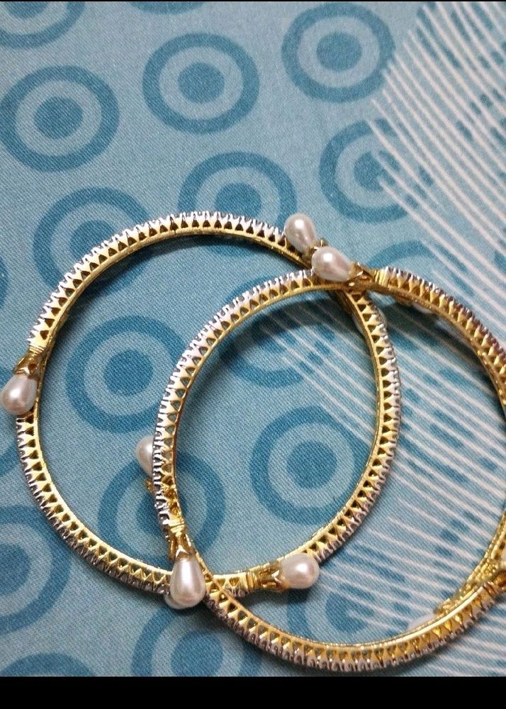 2 Pearl - Diamond Like Stone Bangles