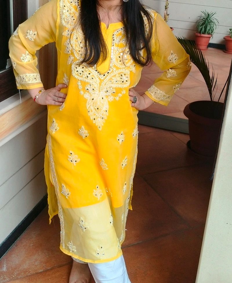 Chicken Kari Yellow Kurta with Inner