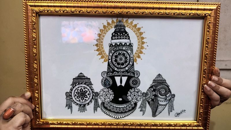 Beautiful Tirupati BALAJI Mandala Art Photo Frame