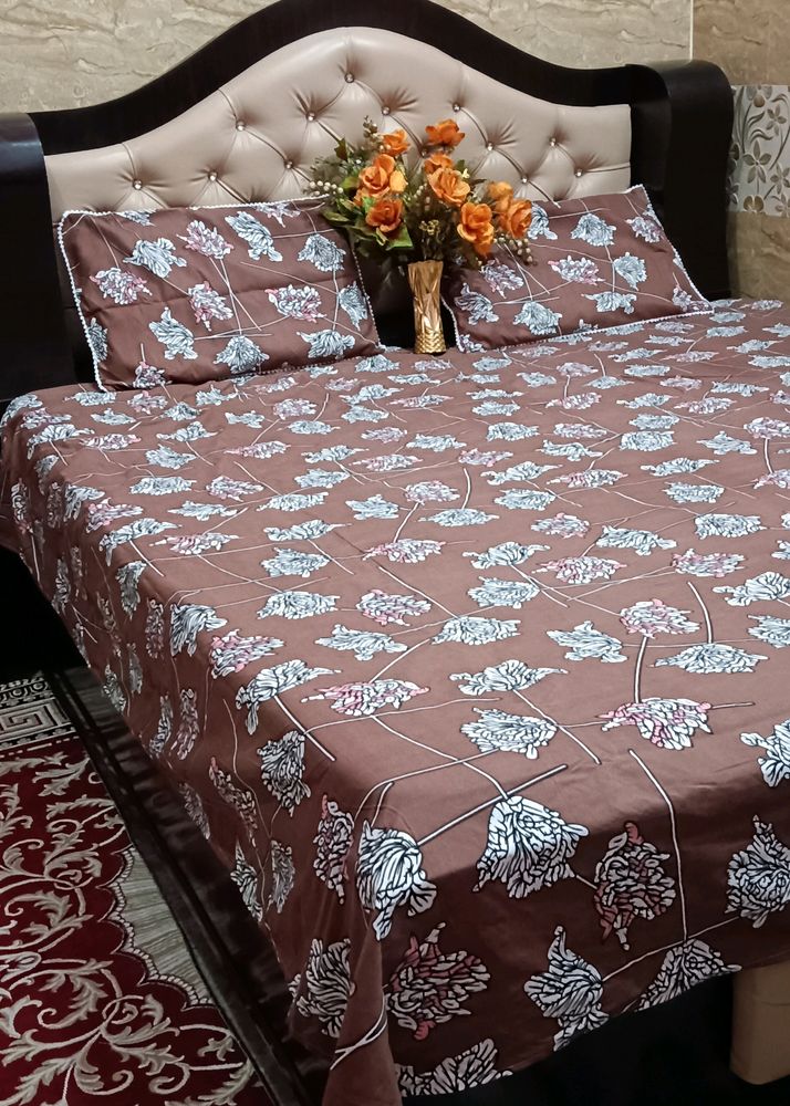 Double Bedsheet With Two Pillow Cover