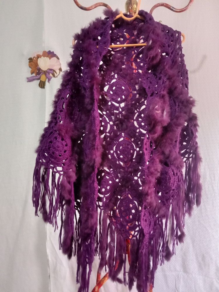 Purple Handloom Scarf