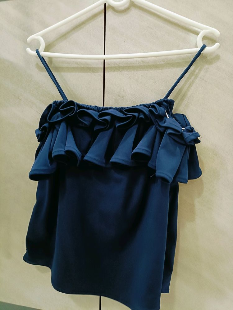 Navy Blue Off shoulder Top