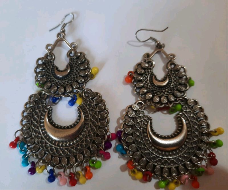 Silver Oxidized Earrings