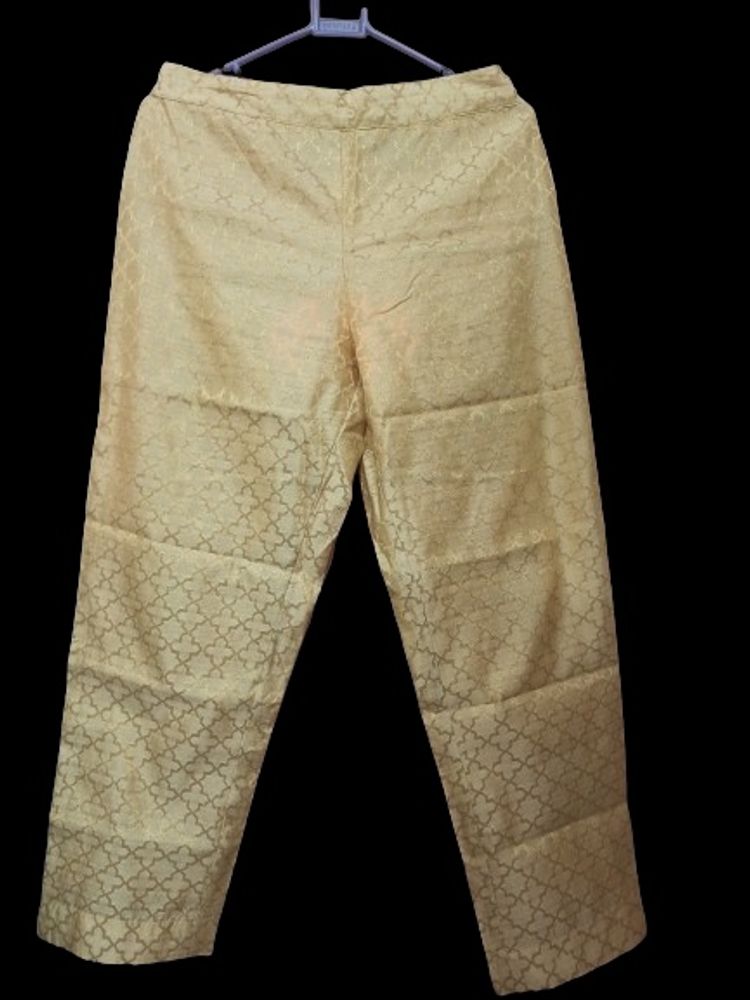 Morpankh Golden Beige Ankle Length Straight Pant