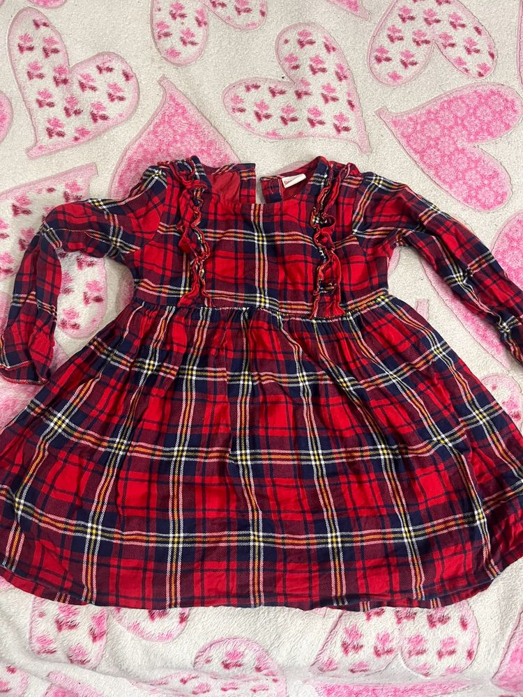 Babyhug Winter Frock Multi Colour