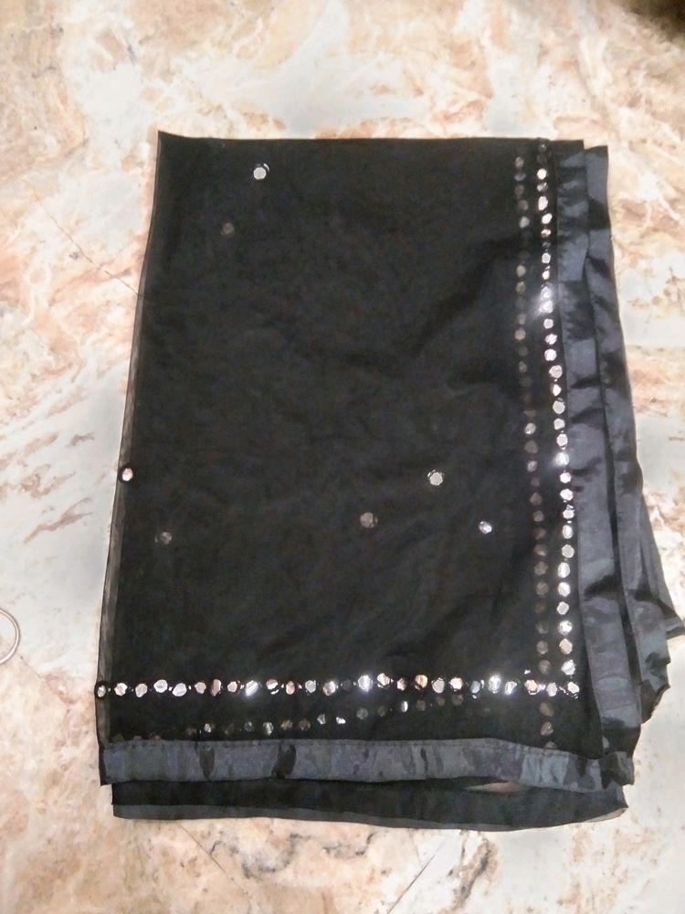 Black Net Dupatta