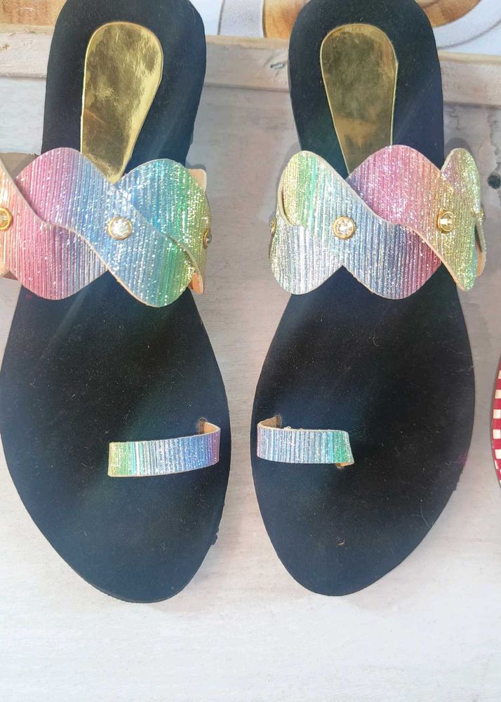 Multi Color Slippers For Party Wear