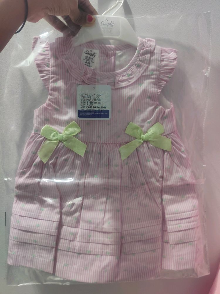 PREMIUM SOFT COTTON FROCK FOR 6-9 MONTH GIRL